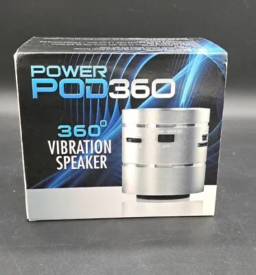 Power Pod 360 Portable Vibration Speaker - Silver OB • $15.58