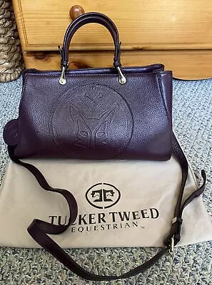 New Tucker Tweed Equestrian Sedgefield Legacy Bag Satchel Purse Foxhunting Plum! • $175