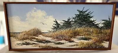 Suzy Aalund Signed Dated '71 Original Seaside Oil Painting On Canvas Dunes Cape • $150