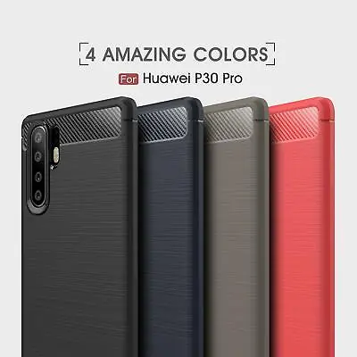 For HUAWEI P30 Pro Shockproof Protective Carbon TPU Back Cover Anti Knock Case • $7.99