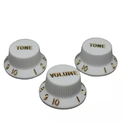 Genuine Fender Stratocaster Strat Knobs Set - White • $13.75