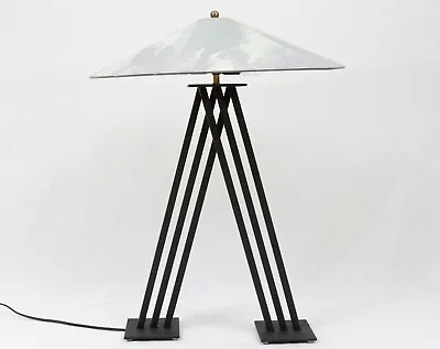 Black Metal Postmodern 80's Table Lamp Sculptural Alsy Sonneman Memphis Style • $449.99