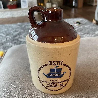 Antique Miniature Stoneware Crock Jug District IV 1981 Convention Mankato MN • $20