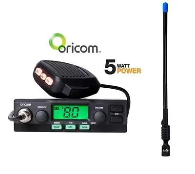 ORICOM UH028 UHF RADIO 80 CHANNEL 5W+CH300 UHF AXIS 3DBi RUBBER DUCKY ANTENNA • $218.88