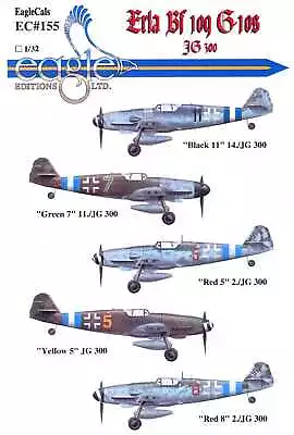 EagleCals Decals 1/32 MESSERSCHMITT ERLA Bf-109G-10 JG 300 • $18.99