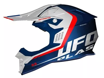 UFO 2024 Intrepid Motocross MX Helmet Red White Blue Gloss - All Adult Sizes • $126.28