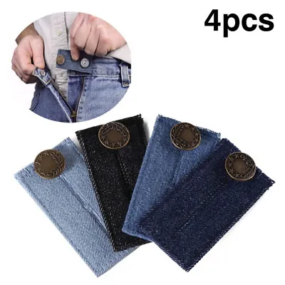 4pcs Jeans Button Waistband Belt Adjustable Waist Extender Maternity Washab-wq • £4.36