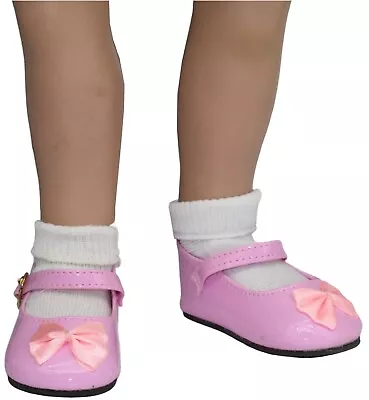 Pink Mary Janes W/ Bows Dress Shoes Fit 23  My Twinn Size Doll • $10.99