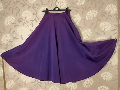 Vintage Jaeger Skirt Size 6 8 Full Flared Ballerina Midi Length Purple Rock Roll • £19