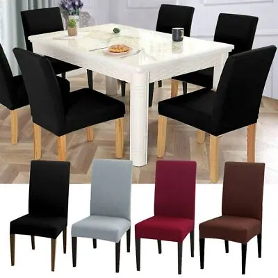 $9.29 • Buy 1-8PCS Dining Chair Covers Spandex Cover Stretch Washable Wedding Banquet Party