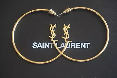 YVES SAINT LAURENT YSL  Earrings   Signature   Box / Duster Logo  Hoop • £285.05