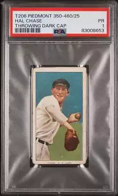 1909-11 T206 #85 Hal Chase Throwing Dark Cap PSA1 NY Piedmont 460 25 (8653) • $110