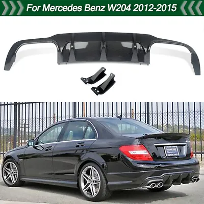 AMG Style Rear Diffuser For Mercedes W204 C250 C300 C350 2012-15 Carbon Look ABS • $129.67