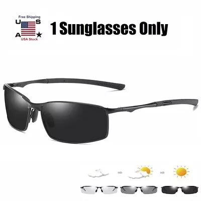 2 × Polarized Photochromic Sunglasses Men Summer Driving Transition Lens Glasses • $7.55