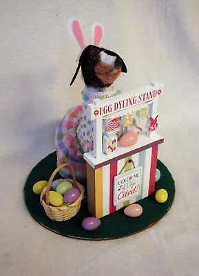 Felt Dachshund Black Tan Piebald Girl Sculpture Easter Egg Booth Tabletop Decor • $30