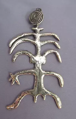 $99.99 • Buy Vintage Sandcast Sterling Tribal God Kachina Aztec Mayan Petroglyph Pendant