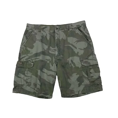 Wrangler Originals Camo Cargo Shorts Mens Size 40 Green Wash Twill • $18.88