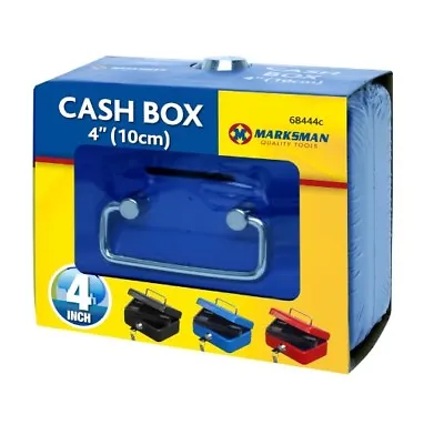 £8.19 • Buy Marksman Small 4  10cm Mini Metal Cash Box Money Key Safe Internal Tray 2 Keys