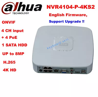 Dahua English NVR4104-P-4KS2 4 Channel Smart Mini 1U 4POE Network Video Recorder • $140