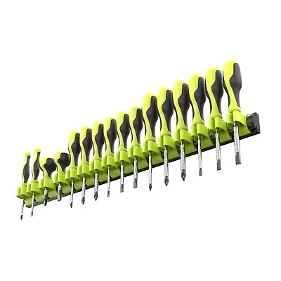 Olsa Tools Magnetic Screwdriver Organizer Black And Green Fits Up To 16 Screwdri • $24.87