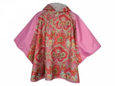 Agu Oilily Kids Waterproof Poncho Raincoat Polyester Girls Kids Cape Mac Pink • £9.99