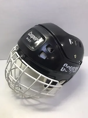 Vintage 1985 Cooper SK 600 SK600 Black Hockey Helmet With White Mask • $75