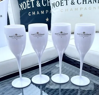 £19.99 • Buy Moet & Chandon White Ice Imperial Acrylic Champagne Glasses Flutes - Set Of 2