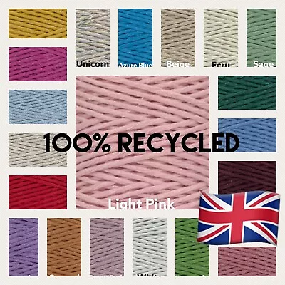 Premium Macramé 2mm EcoFriendly Single Twisted Cotton Yarn Cord Craft DIY  • £2.62