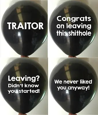 £2.36 • Buy 10 Leaving Work Balloons - New Job Latex Party Rude Abusive Funny Balloon Retire