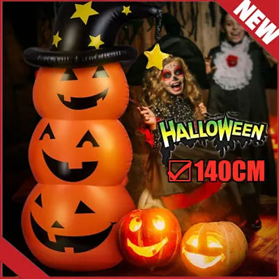 140cm Halloween Inflatables Blow Up Pumpkin Indoor/Outdoor Yard Decor UK • £10.90