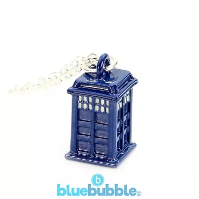 Bluebubble TIME TRAVELLER Necklace Kitsch Retro 80s Funky Fun Novelty Police Box • £9.50