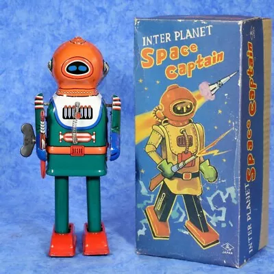 1950s Naito Shoten SPACE CAPTAIN Tin Toy  JAPAN  Repro • $225