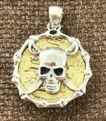 $151.99 • Buy ATOCHA Coin Pendant Design Skull W/GP Coin 1600-1700 Shipwreck Coin Jewelry