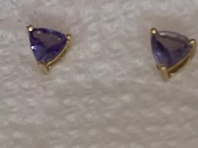 14K Yellow Gold Tanzanite Stud Earrings  • $185