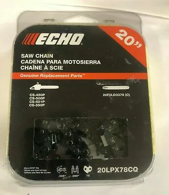 (3 PACK) 20LPX78CQ ECHO 20 Inch Chisel Chainsaw Chain! CS-501p CS-550P CS-450P • $119.99