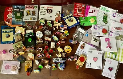 Pin Badges Job Lot X 84 Charity Collectable Places • £6.50