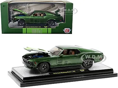 1970 Ford Mustang Mach 1 428 Green Metallic 1/24 Diecast Model By M2 40300-100 A • $34.99