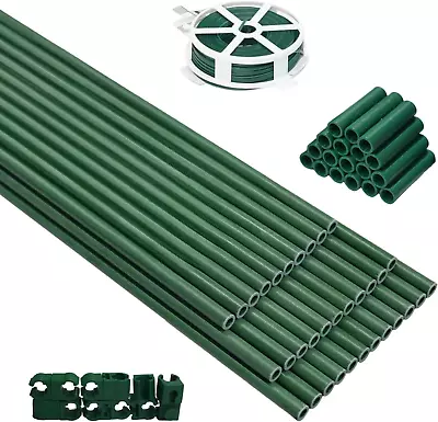 Xiny Tool 25 Pack 17  DIY Garden Support Stakes Plastic Coated Deform-Able Clim • $23.76