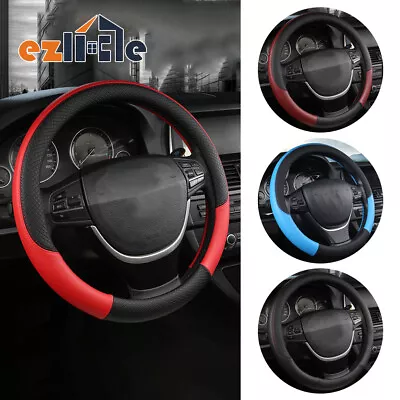 Leather Auto Car Steering Wheel Cover Universal Anti-Slip Wheel Protector AU • $16.98