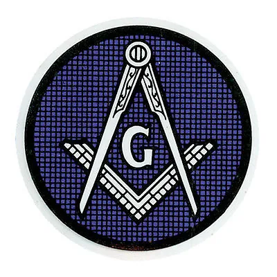 Blue Round Masonic Car Window Sticker Decal. Masonic Car Emblem Compass & Square • $7.99