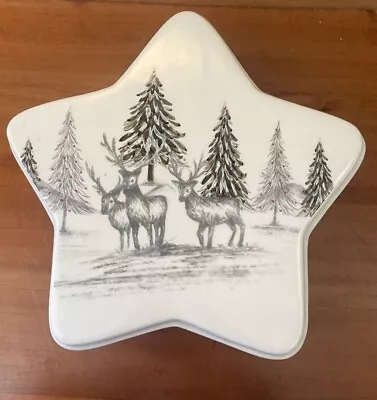 10 STRAWBERRY STREET Ceramic Mug Cookie 'Tin' CHRISTMAS Star Deer In The Forest • $29.99