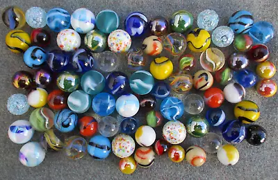 Lot Of 80 Assorted Old Vintage Toy Marbles In Nice Condition • $25.99