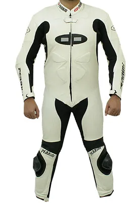 $299.99 • Buy 1pc Perrini Fusion Motorcycle Riding Racing Leather Suit W/ Padding & Hump White