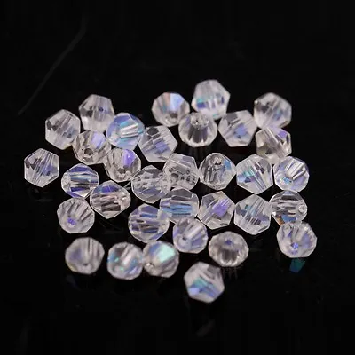 Wholesale 200Pcs 4mm Bicone Faceted 5301# Crystal Glass Loose Spacer Beads • £2.75