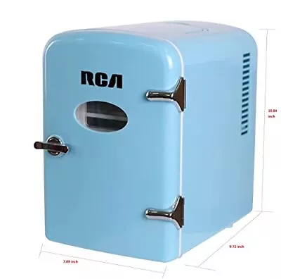 RCA RMIS129-BLUE Mini Retro 6 Can Beverage Refrigerator Blue • $71.73