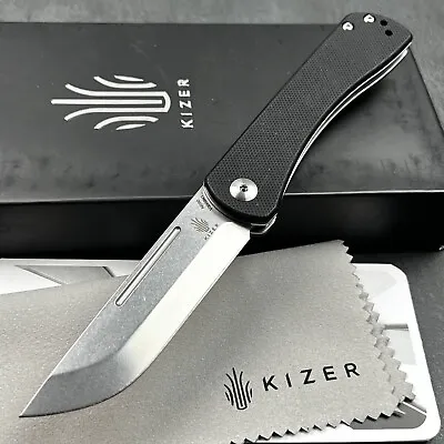 KIZER CUTERLY Pinch Black G10 Handles Bohler N690 Blade EDC Folding Pocket Knife • $0.99