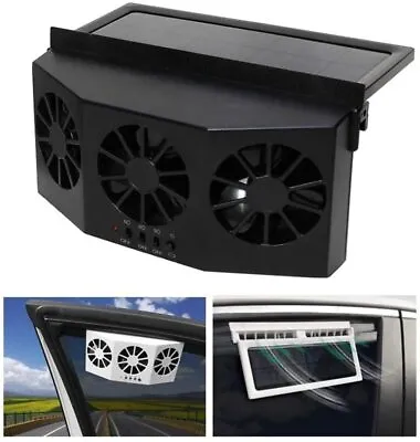 Solar/USB Three Charging Auto Exhaust Fan  Air Vent Conditioner Cool Fan • £19.90