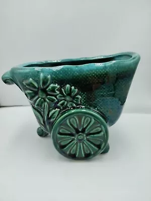 $18 • Buy Vintage Hull Planter Flower Cart Wagon Succulent Pot