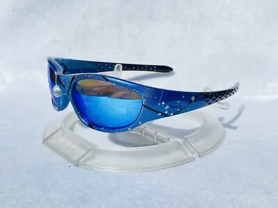 Customized Oakley Tens Blue Fade Splatter Sunglasses W New Fuse Blue Lens • $149