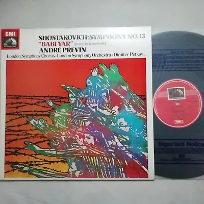 EMI LP ASD 3911 TAS LIST: Shostakovich - Symphony No. 13 / André Previn • £125